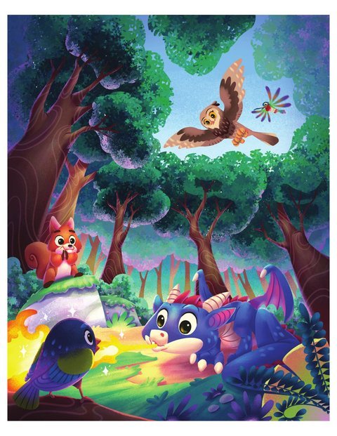 Dezi the little dragon in the forest